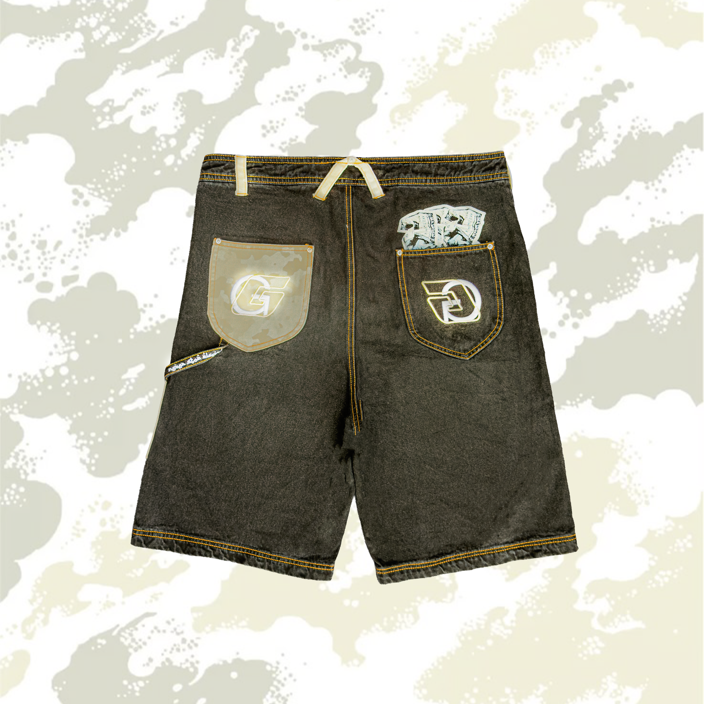 RAW-BLACK CAMO JORTS